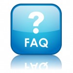 Square "FAQ" button with reflection